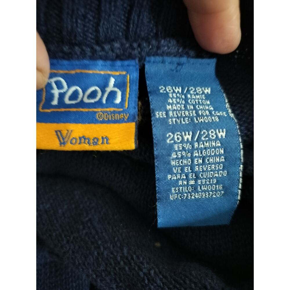 5415)Vtg Disney Winnie the Pooh Woman Embroidry Knit Tigger Plus 26/28W Sweater - Picture 6 of 8